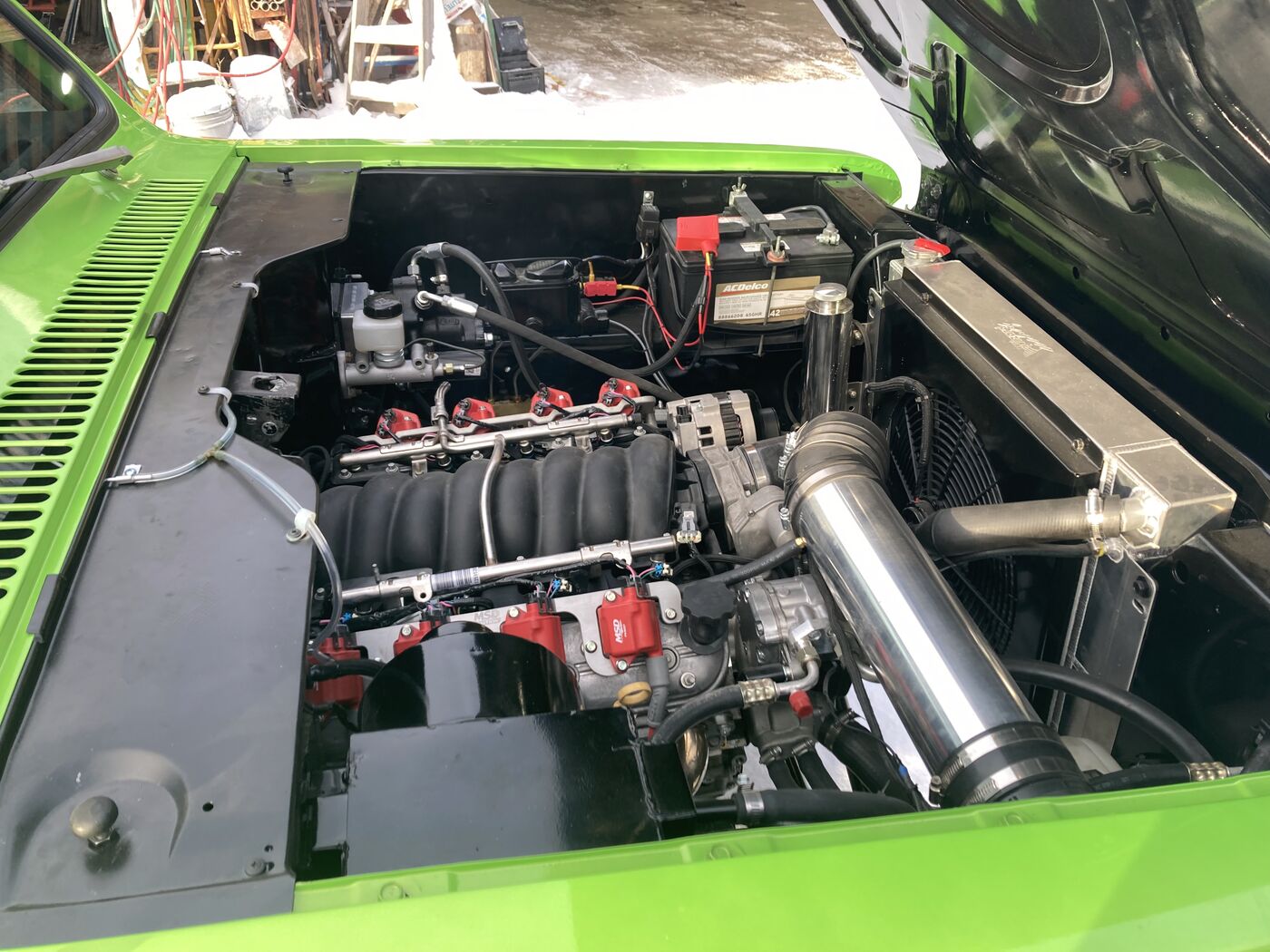1979 International Scout II, LS swap in the engine bay, Jack's Custom Restoration Telkwa BC